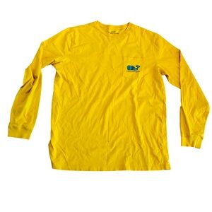 VINEYARD VINES Yellow Gold Crewneck Pullover Long Sleeve T- Shirt